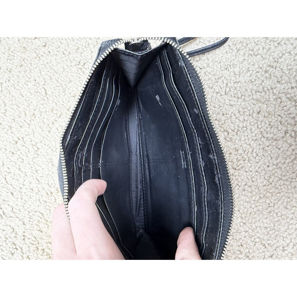 Coach Ashley Zip Wristlet Wallet Black Leather - Picture 2 of 9